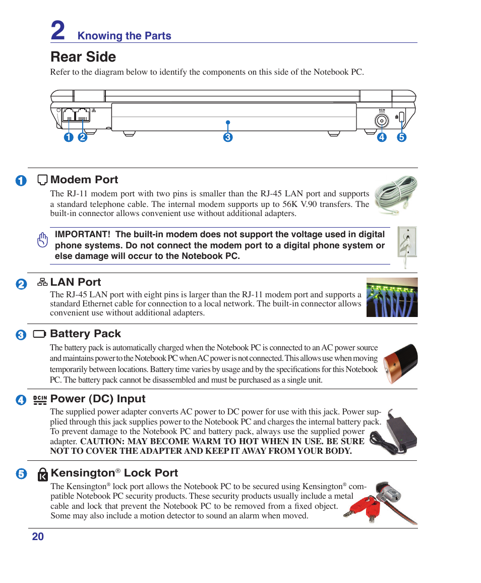 Rear side | Asus Z37S User Manual | Page 20 / 80