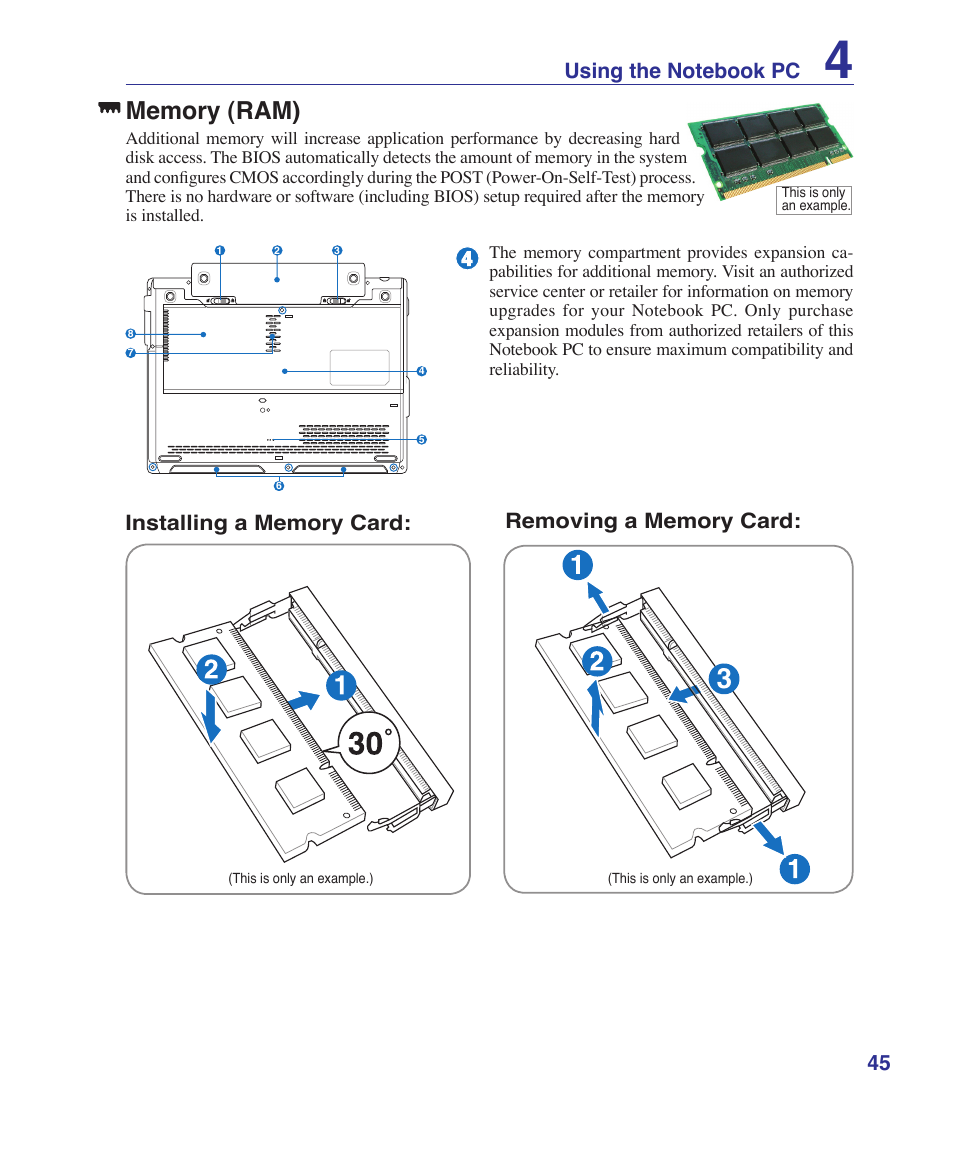 Memory (ram) | Asus Z37S User Manual | Page 45 / 80