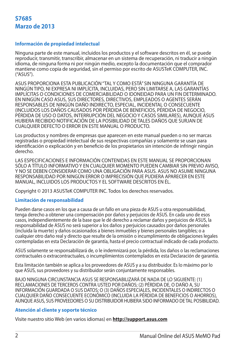 Asus MeMO Pad Smart 10 User Manual | Page 2 / 90