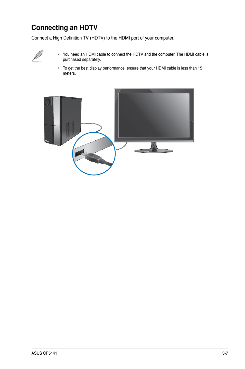 Connecting an hdtv | Asus CP5141 User Manual | Page 39 / 68