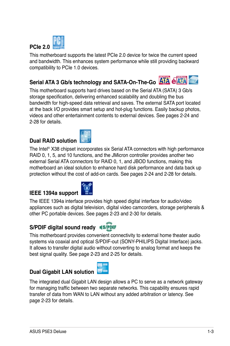 Asus P5E3 DELUXE/WiFi-AP User Manual | Page 19 / 188
