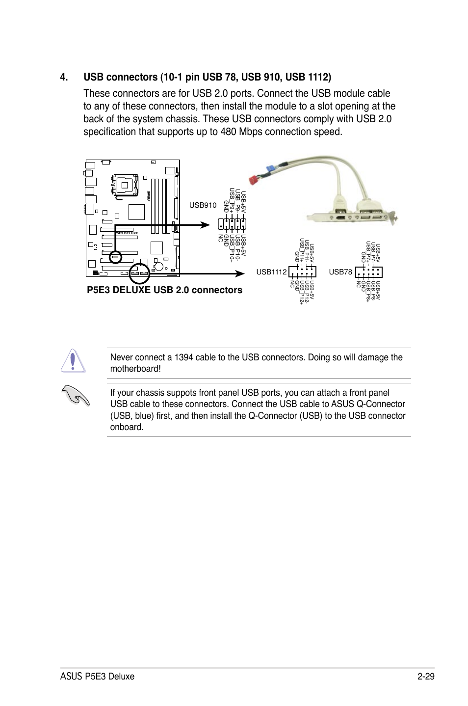 P5e3 deluxe usb 2.0 connectors | Asus P5E3 DELUXE/WiFi-AP User Manual | Page 55 / 188