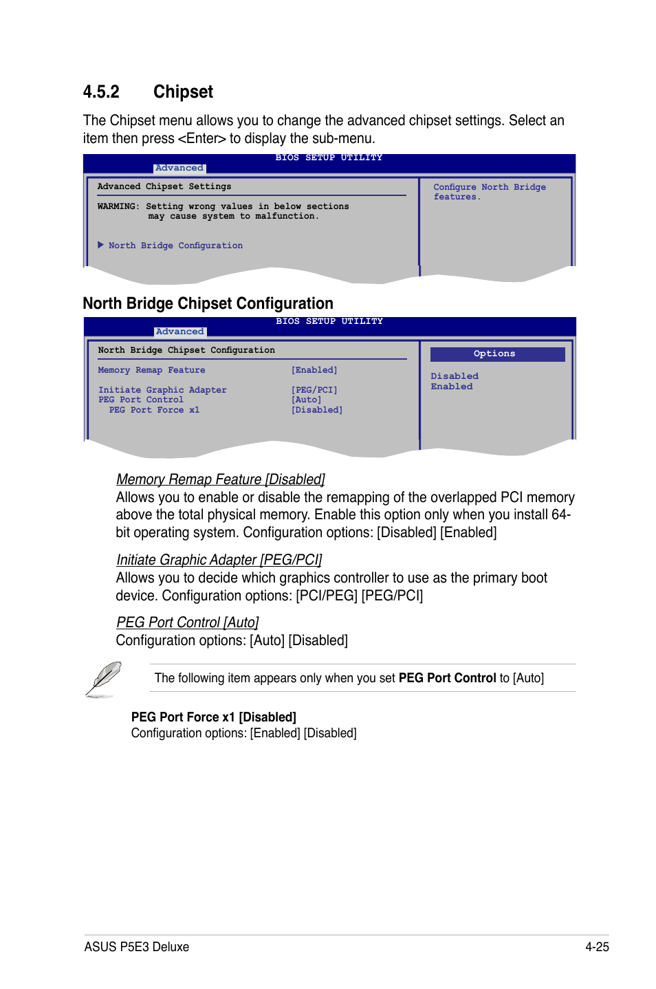 2 chipset, North bridge chipset configuration | Asus P5E3 DELUXE/WiFi-AP User Manual | Page 97 / 188