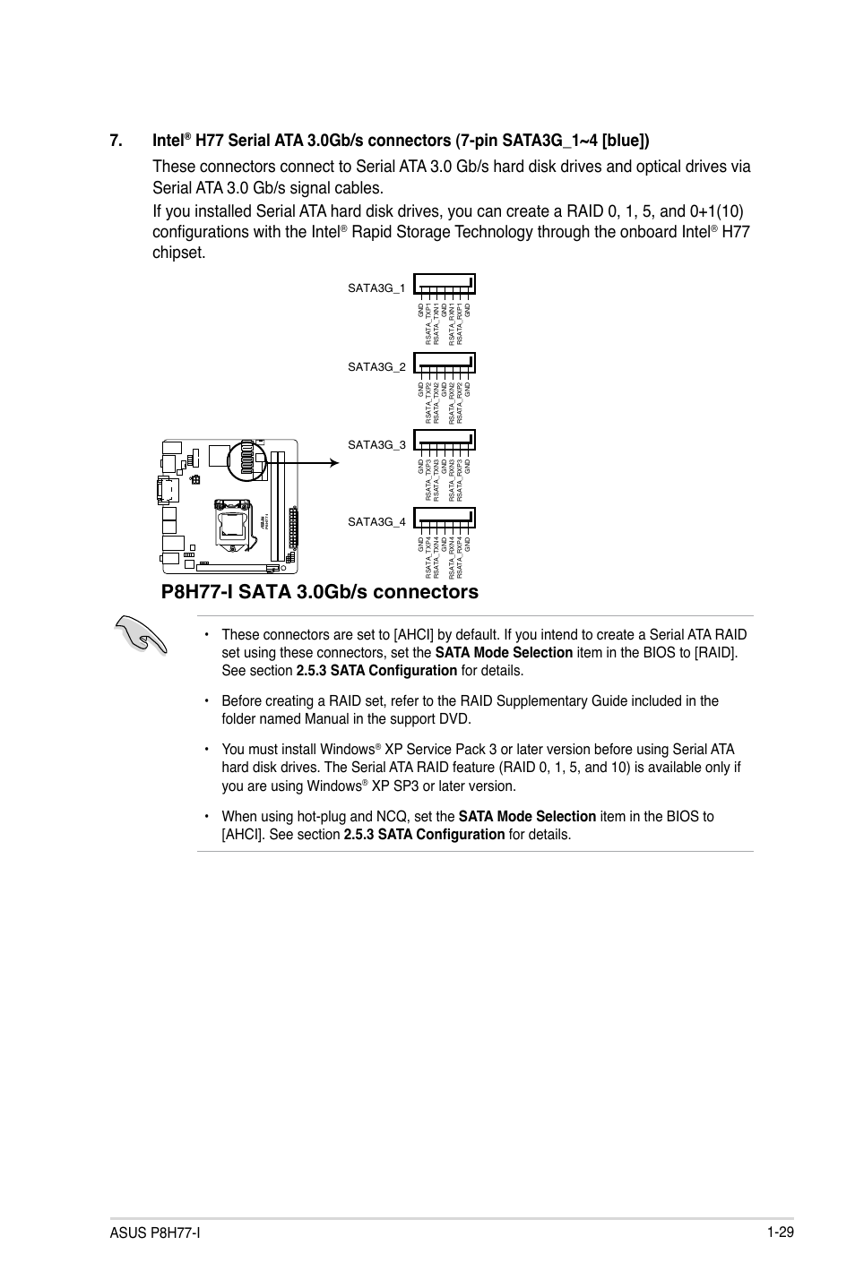Intel, Rapid storage technology through the onboard intel, H77 chipset | Asus P8H77-I User Manual | Page 39 / 74