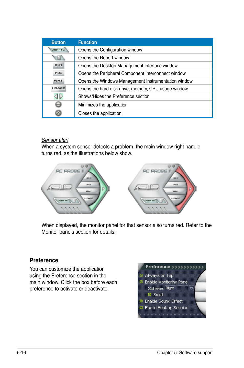 Preference | Asus P5E WS Professional User Manual | Page 128 / 172