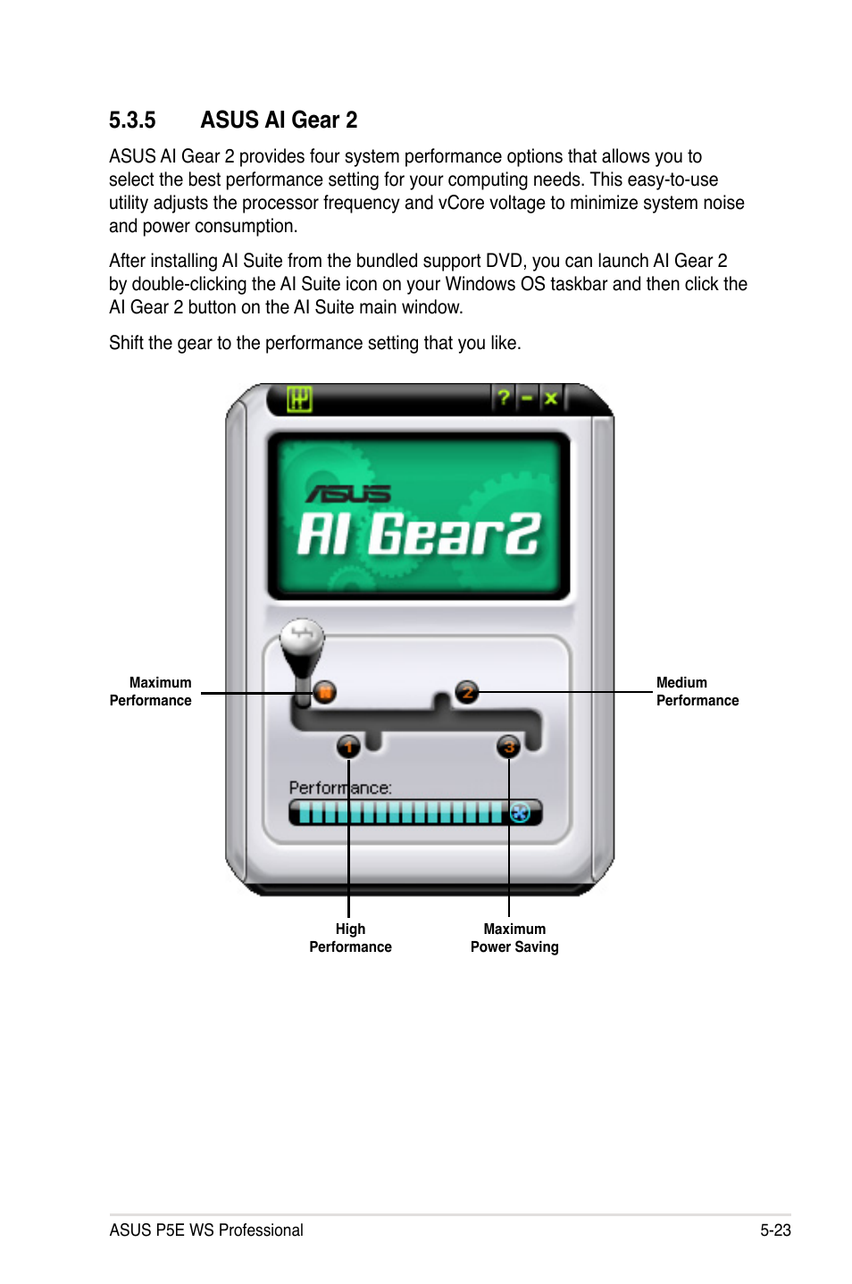 5 asus ai gear 2 | Asus P5E WS Professional User Manual | Page 135 / 172