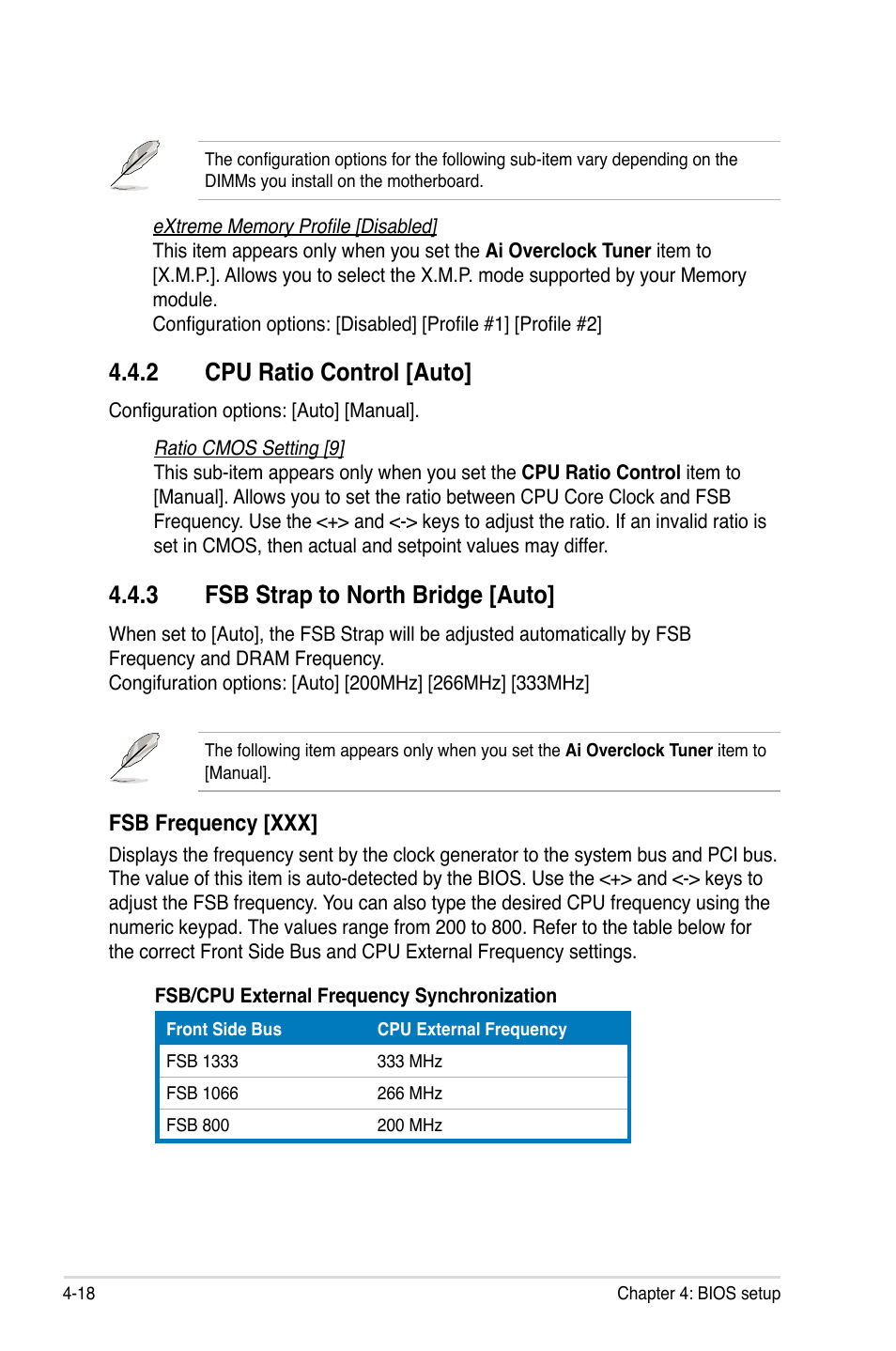 2 cpu ratio control [auto, 3 fsb strap to north bridge [auto | Asus P5E WS Professional User Manual | Page 88 / 172