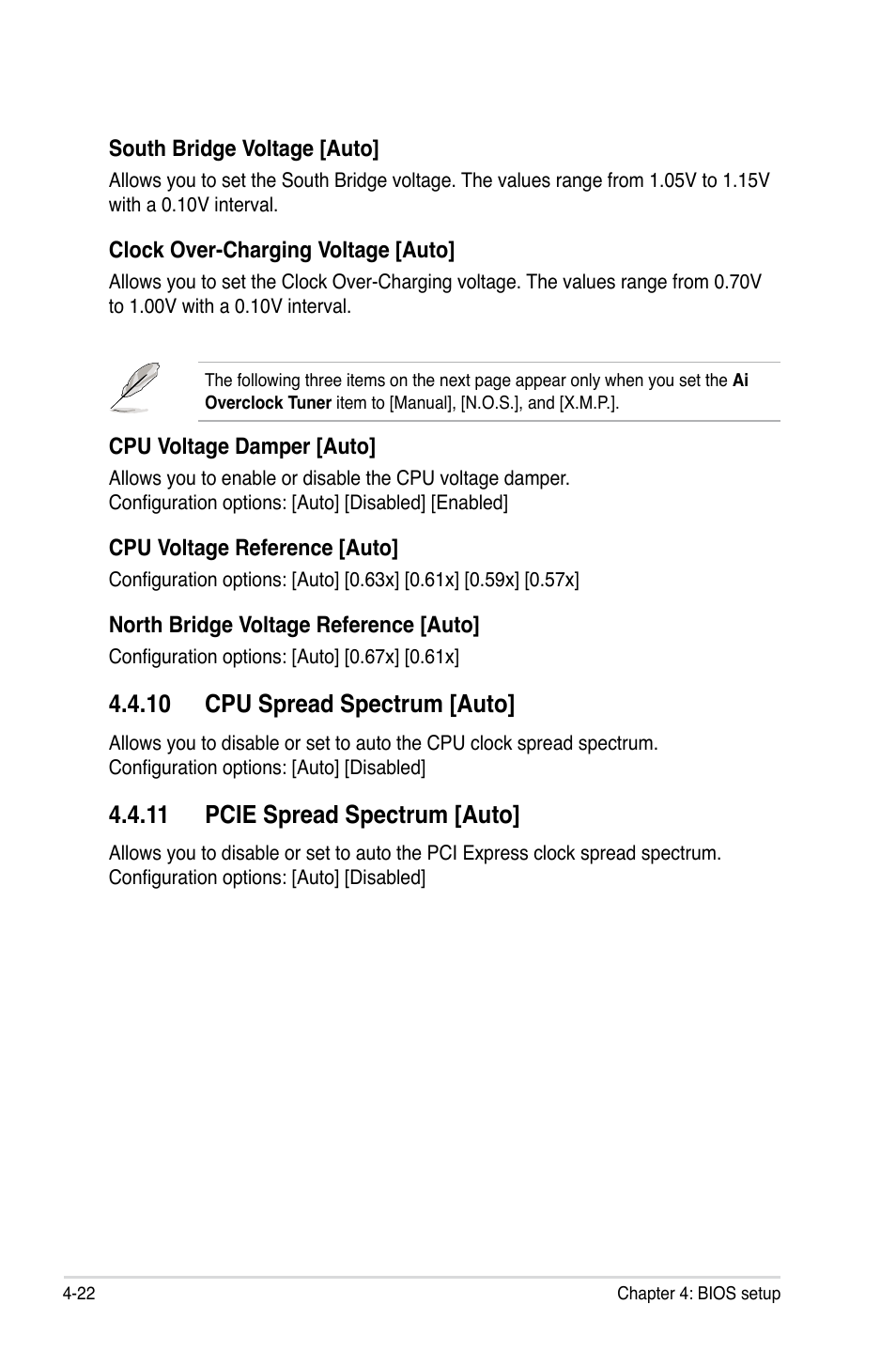 10 cpu spread spectrum [auto, 11 pcie spread spectrum [auto | Asus P5E WS Professional User Manual | Page 92 / 172