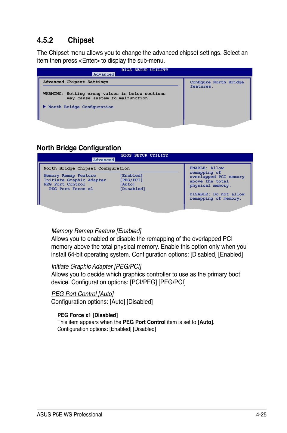 2 chipset, North bridge configuration | Asus P5E WS Professional User Manual | Page 95 / 172