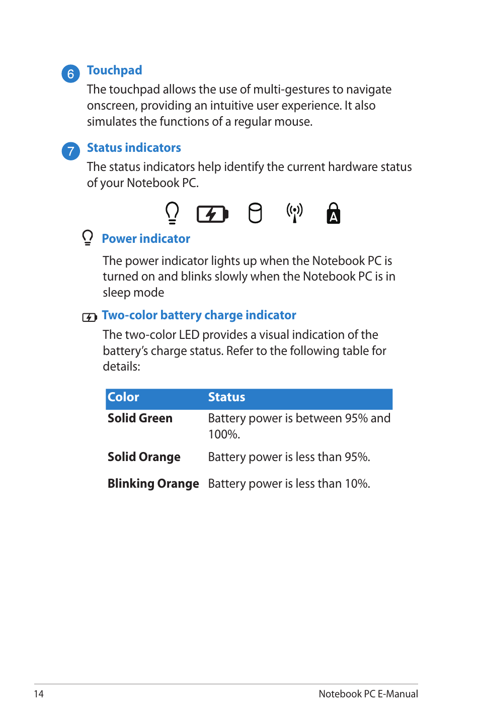 Asus G46VW User Manual | Page 14 / 102