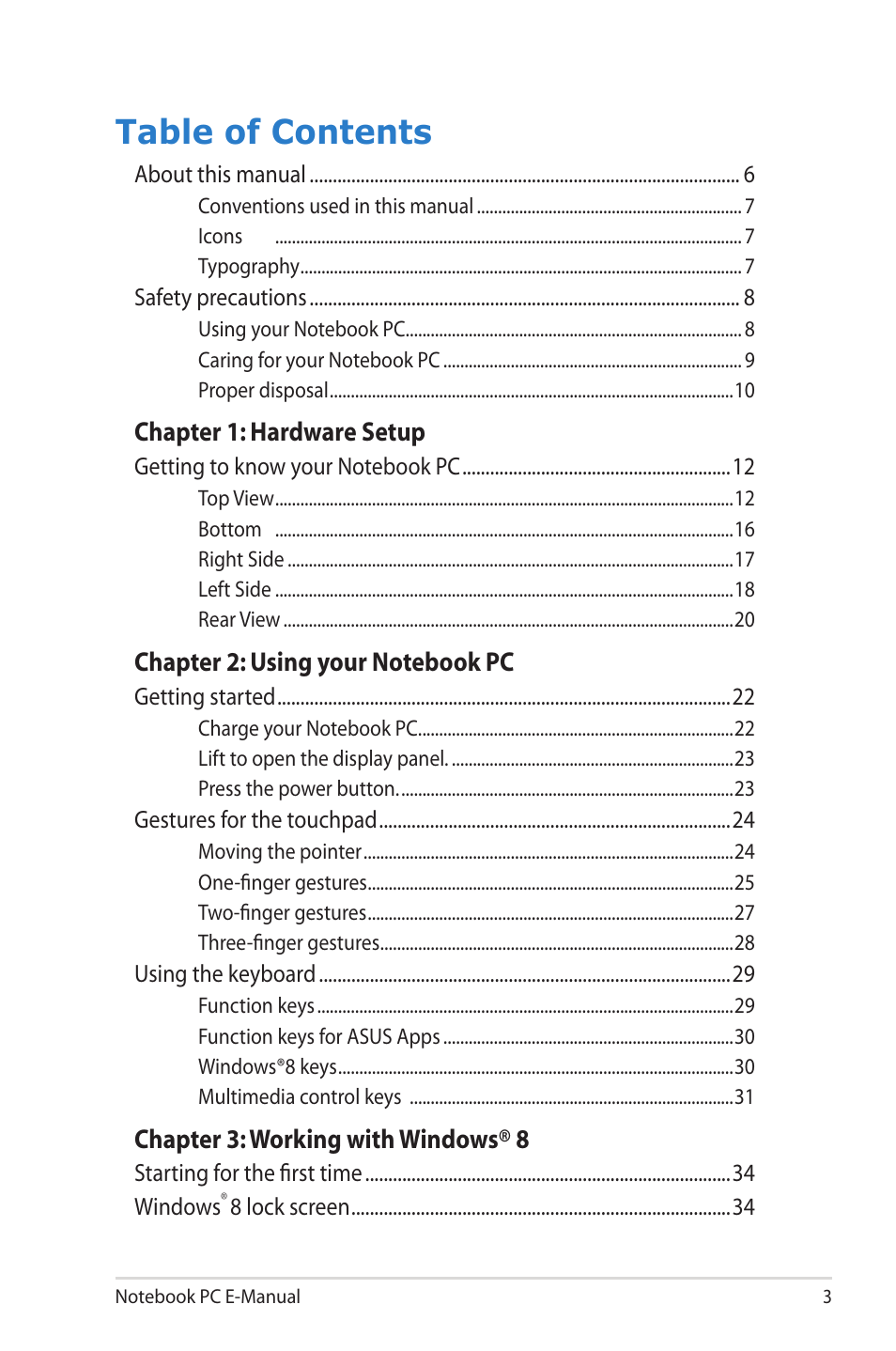 Asus G46VW User Manual | Page 3 / 102