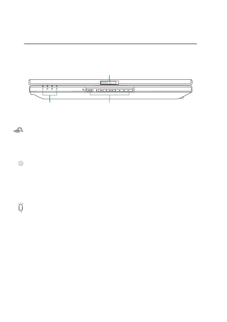 Front side, Cd player control buttons | Asus A2K User Manual | Page 25 / 74