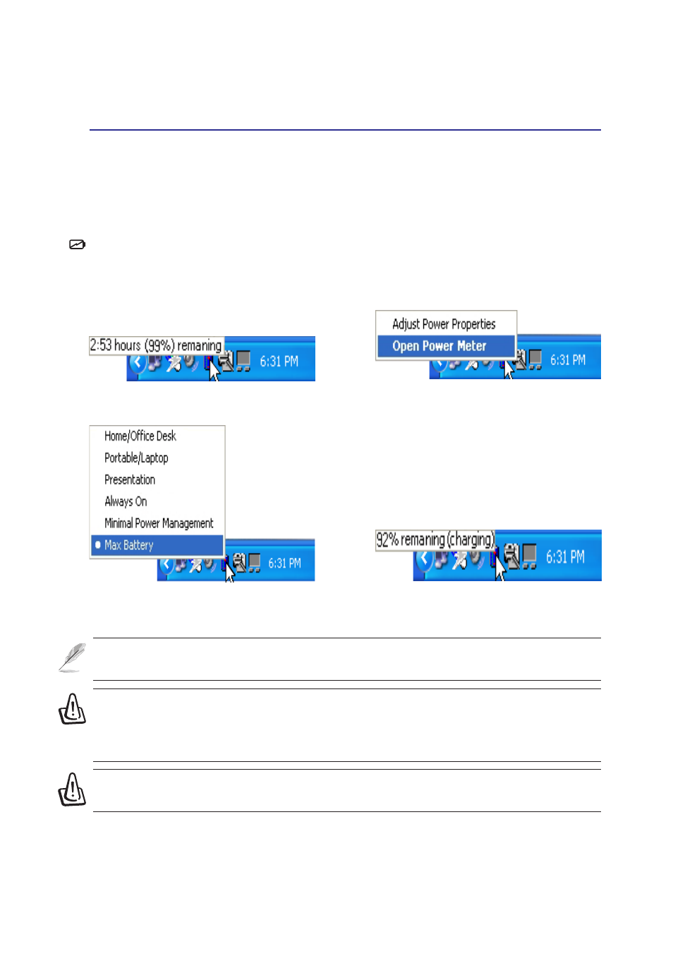 Using battery power | Asus A2K User Manual | Page 54 / 74