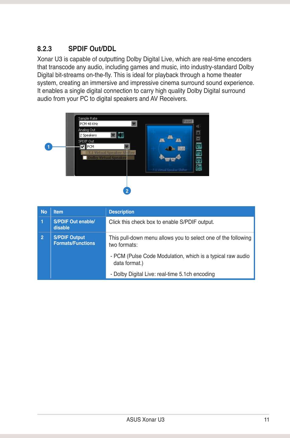 3 spdif out/ddl | Asus Xonar U3 User Manual | Page 17 / 38