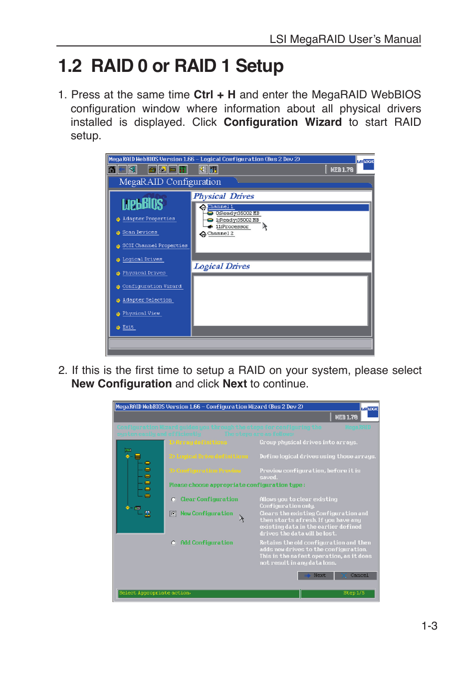 2 raid 0 or raid 1 setup | Asus SCSI 320-2 User Manual | Page 10 / 96