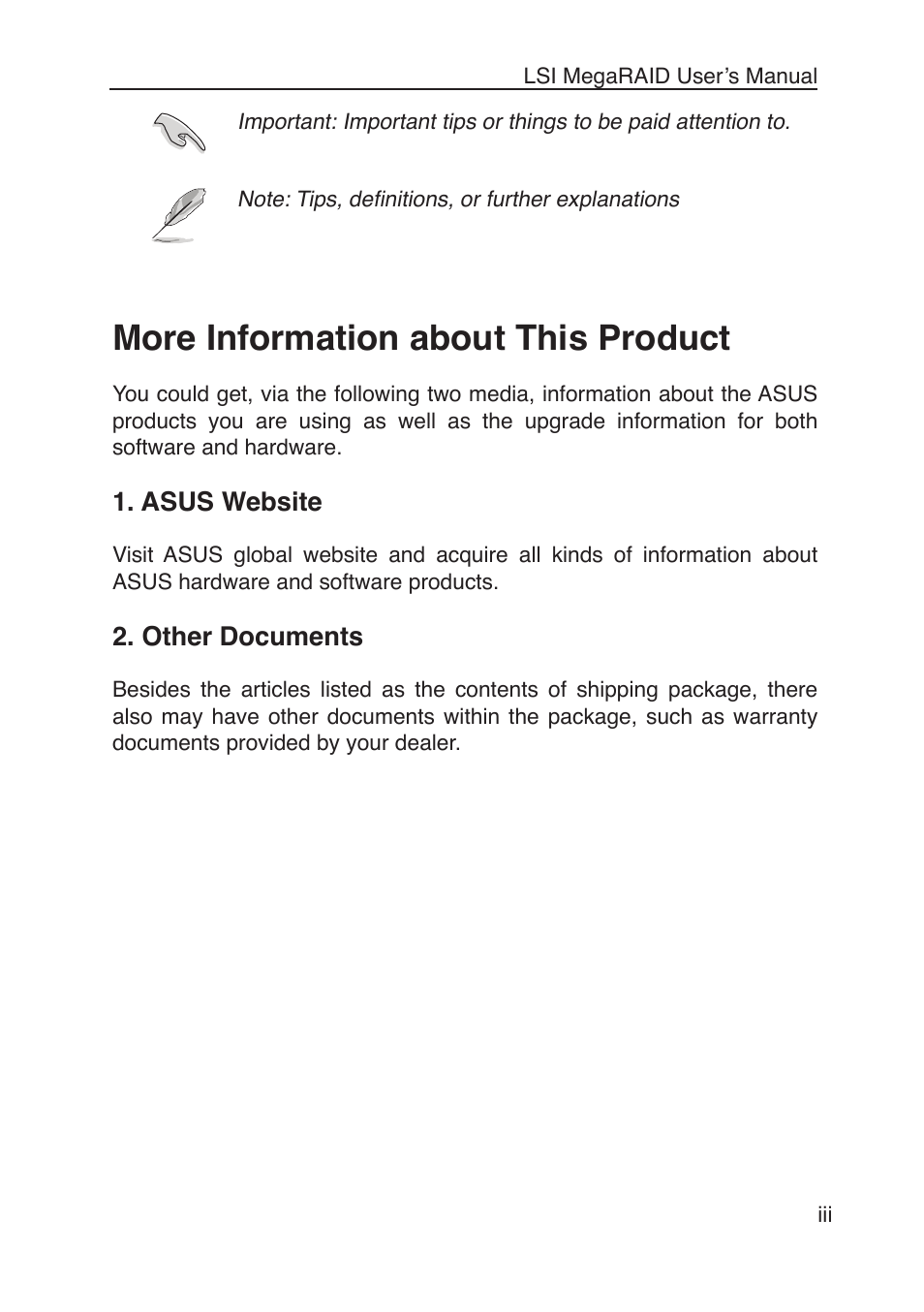 More information about this product | Asus SCSI 320-2 User Manual | Page 5 / 96
