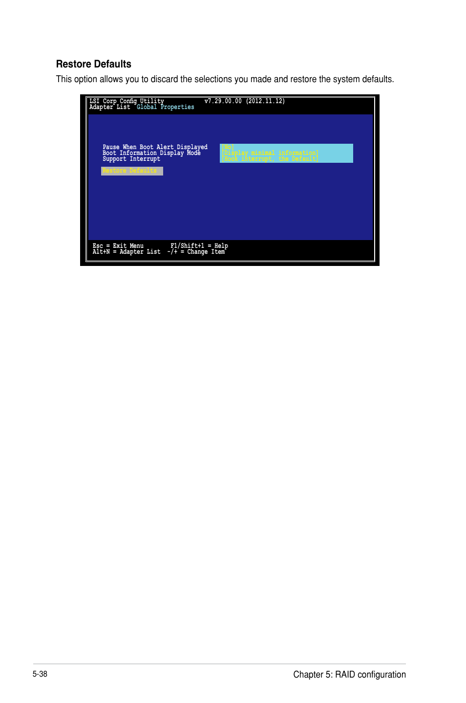 Restore defaults | Asus P9D-MH/SAS/10G-DUAL User Manual | Page 142 / 192