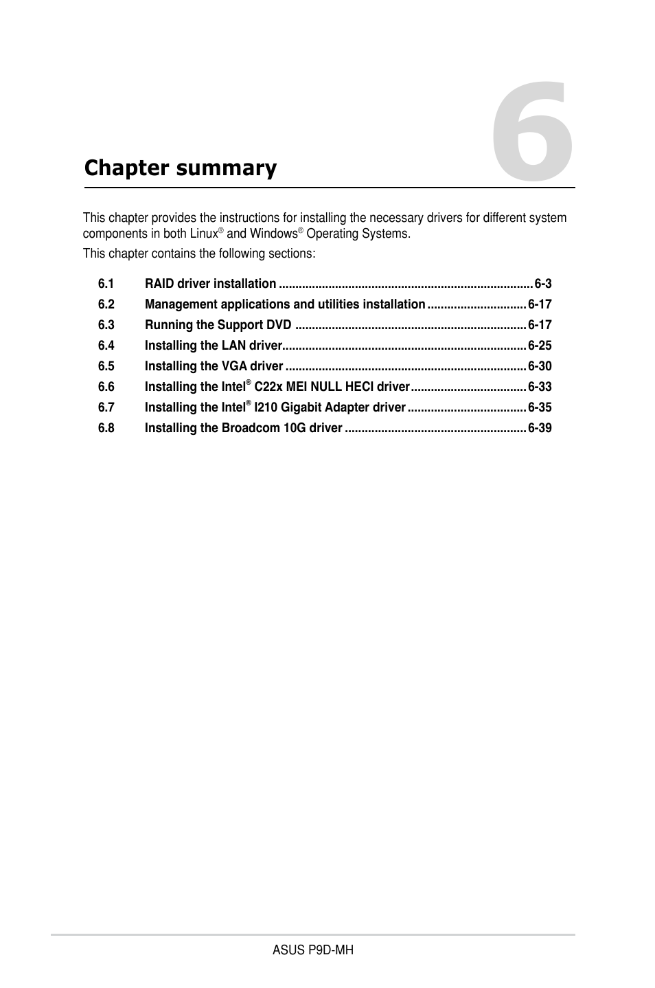 Chapter summary | Asus P9D-MH/SAS/10G-DUAL User Manual | Page 144 / 192