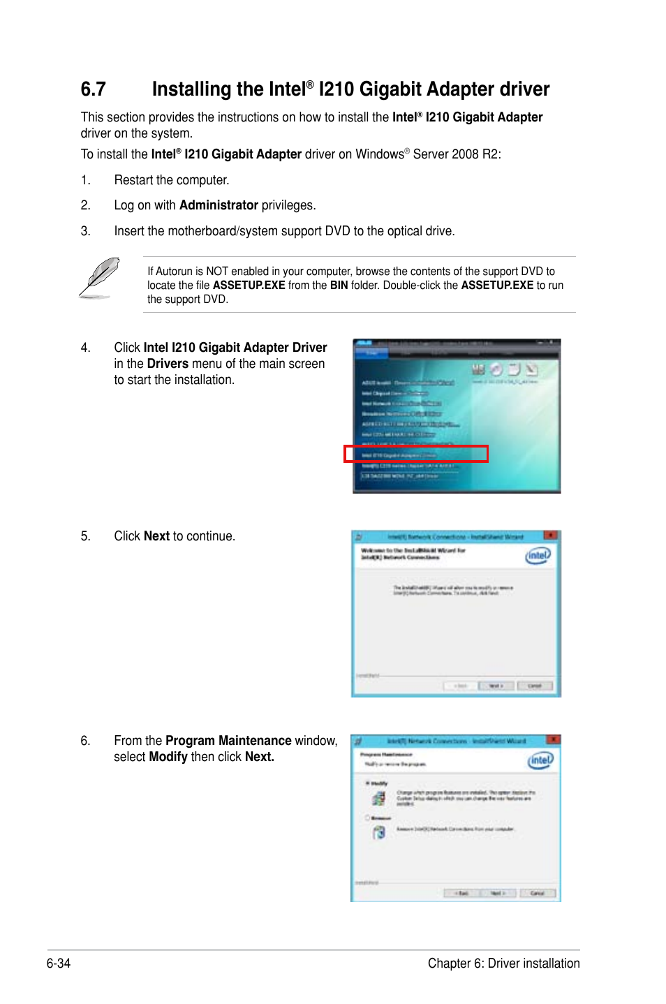 Installing the intel, I210 gigabit adapter driver -35, 7 installing the intel | I210 gigabit adapter driver | Asus P9D-MH/SAS/10G-DUAL User Manual | Page 176 / 192