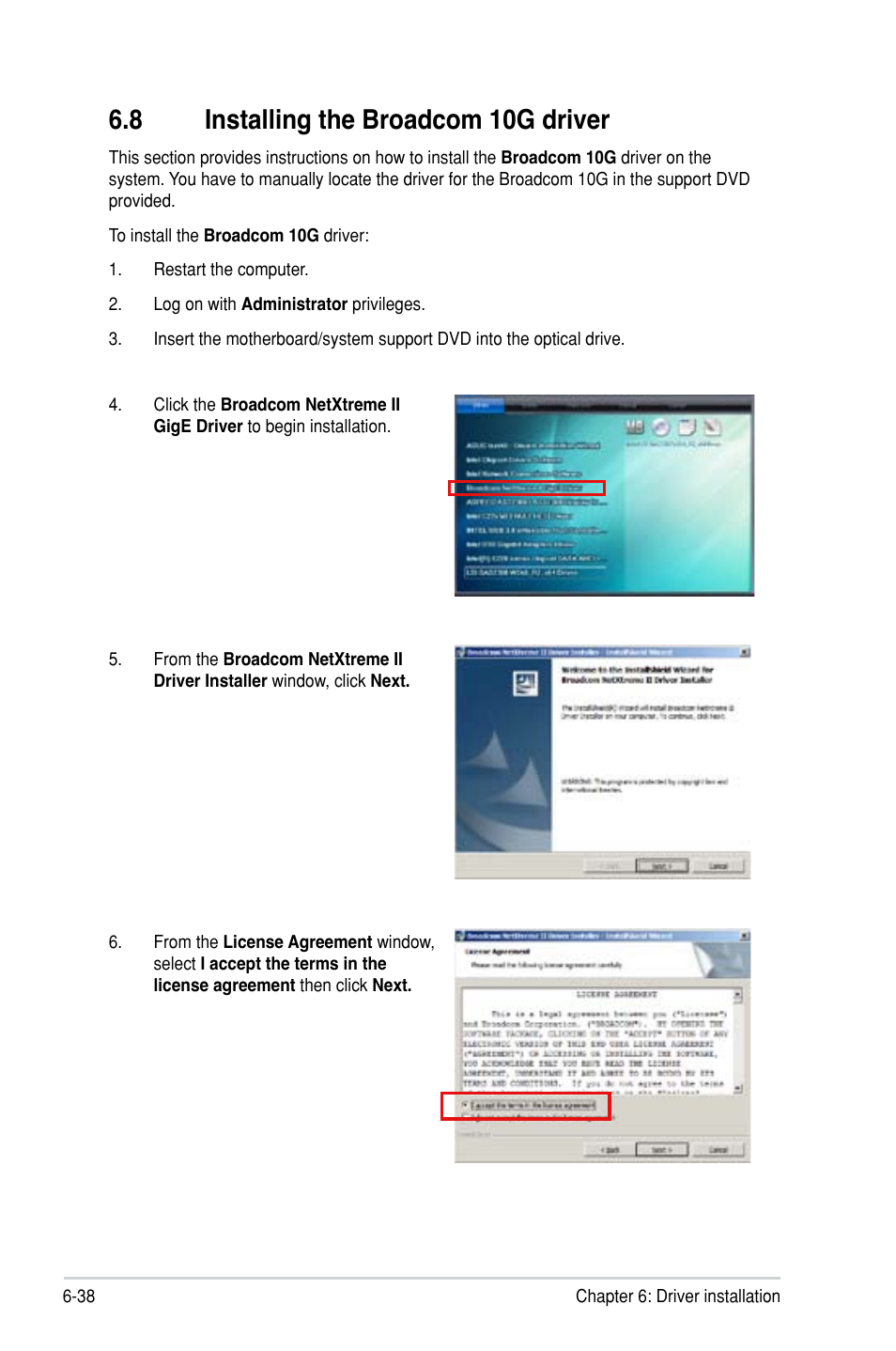 8 installing the broadcom 10g driver, Installing the broadcom 10g driver -39 | Asus P9D-MH/SAS/10G-DUAL User Manual | Page 180 / 192