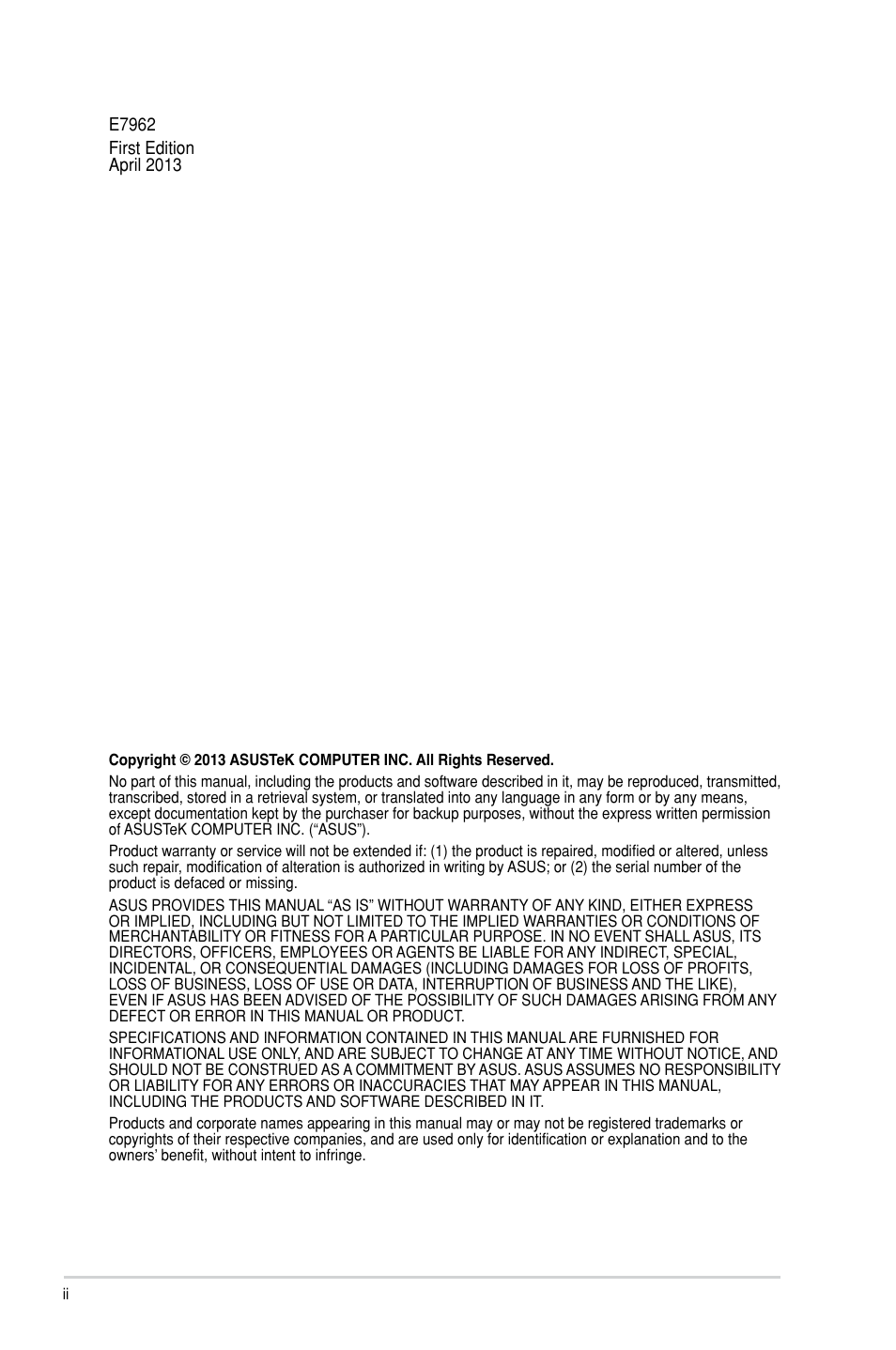 Asus P9D-MH/SAS/10G-DUAL User Manual | Page 2 / 192