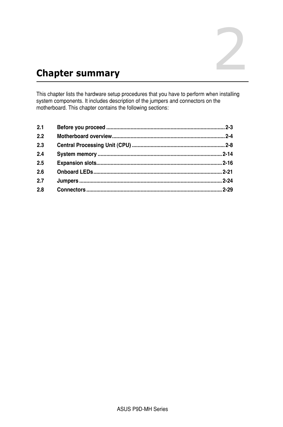 Asus P9D-MH/SAS/10G-DUAL User Manual | Page 22 / 192