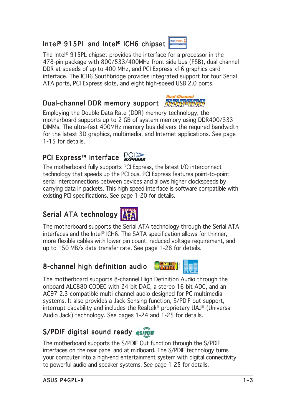 Asus P4GPL-X User Manual | Page 13 / 90