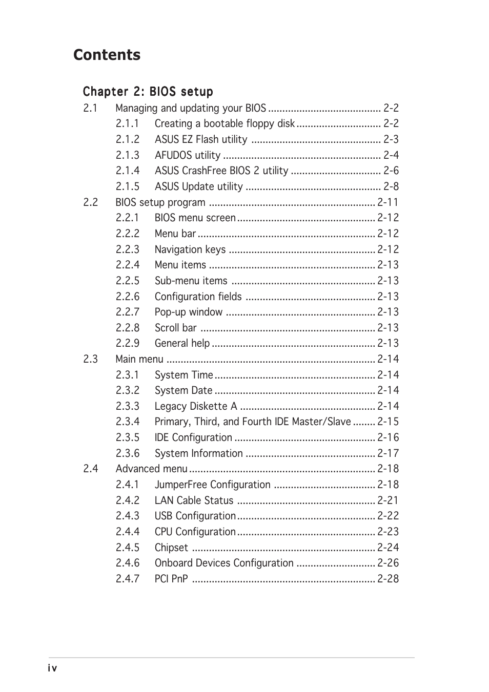 Asus P4GPL-X User Manual | Page 4 / 90