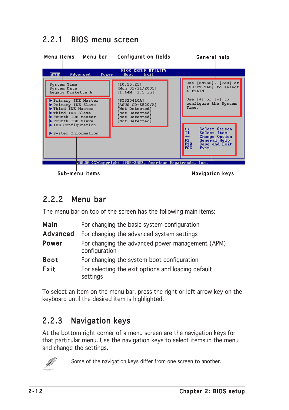 2 menu bar menu bar menu bar menu bar menu bar | Asus P4GPL-X User Manual | Page 56 / 90