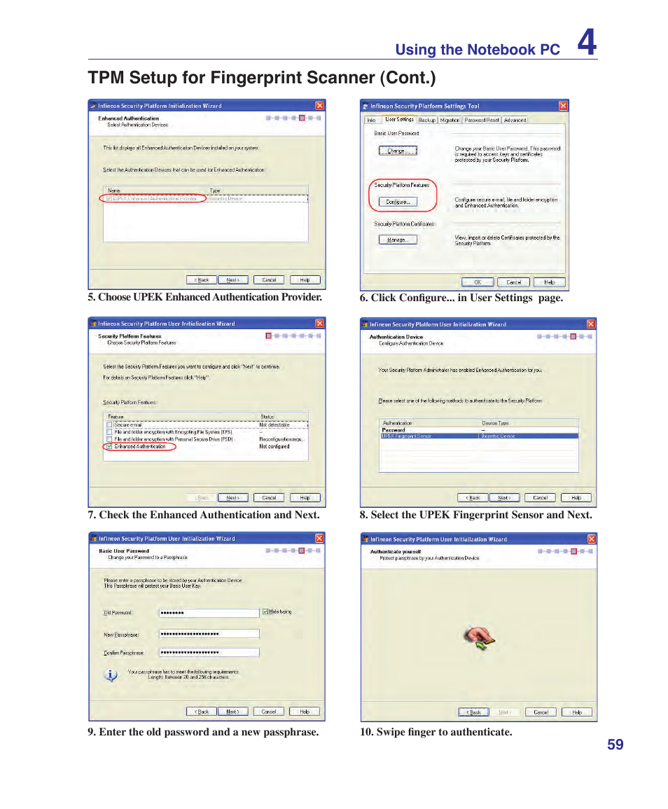 Asus F9J User Manual | Page 59 / 95