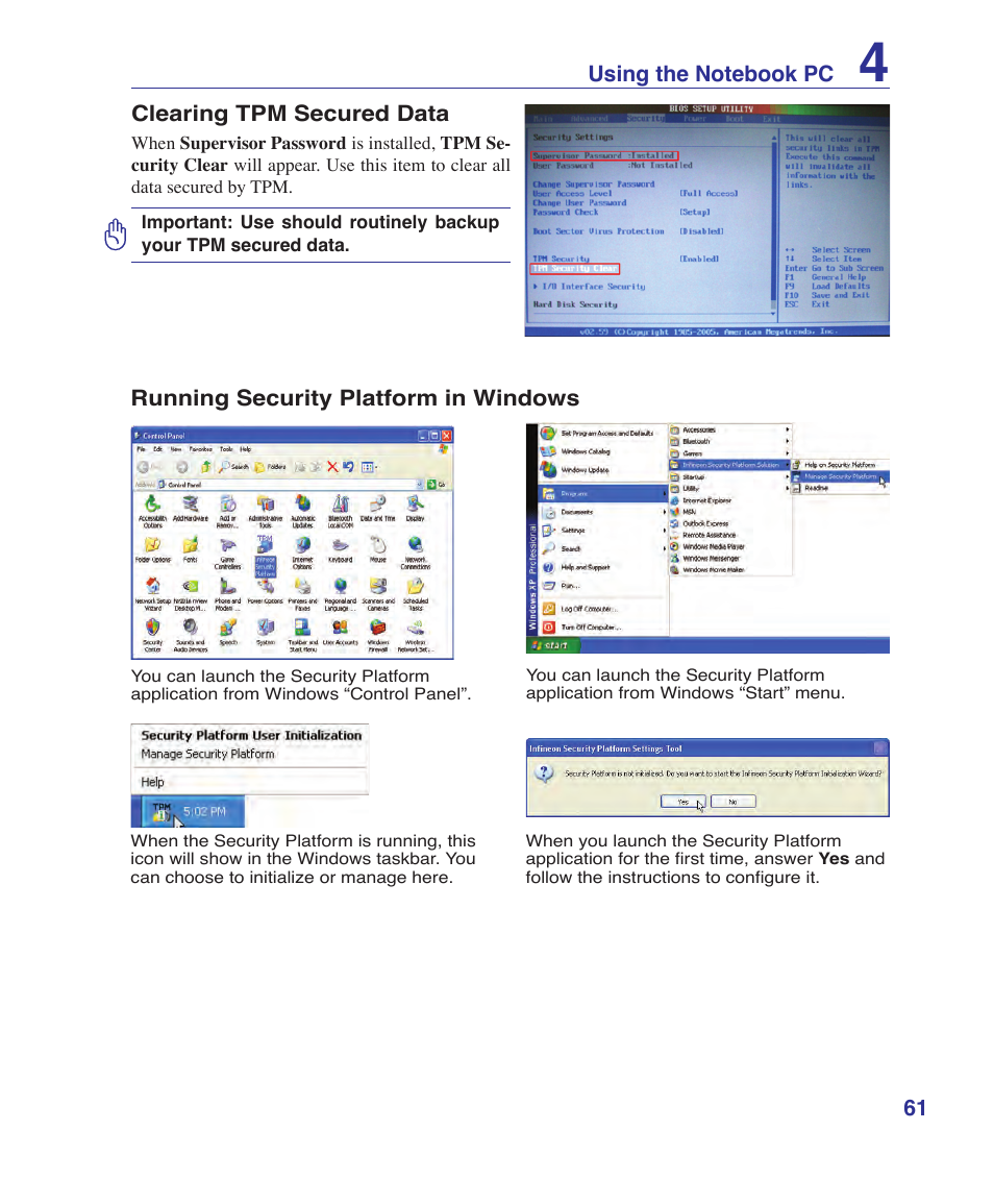 Asus F9J User Manual | Page 61 / 95