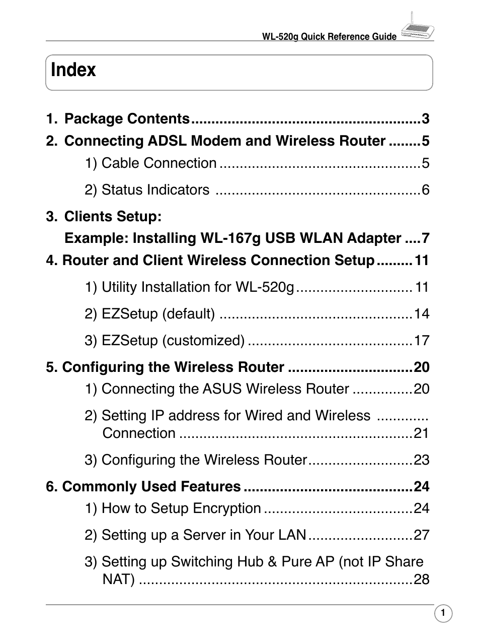 Asus WL-520G User Manual | 44 pages