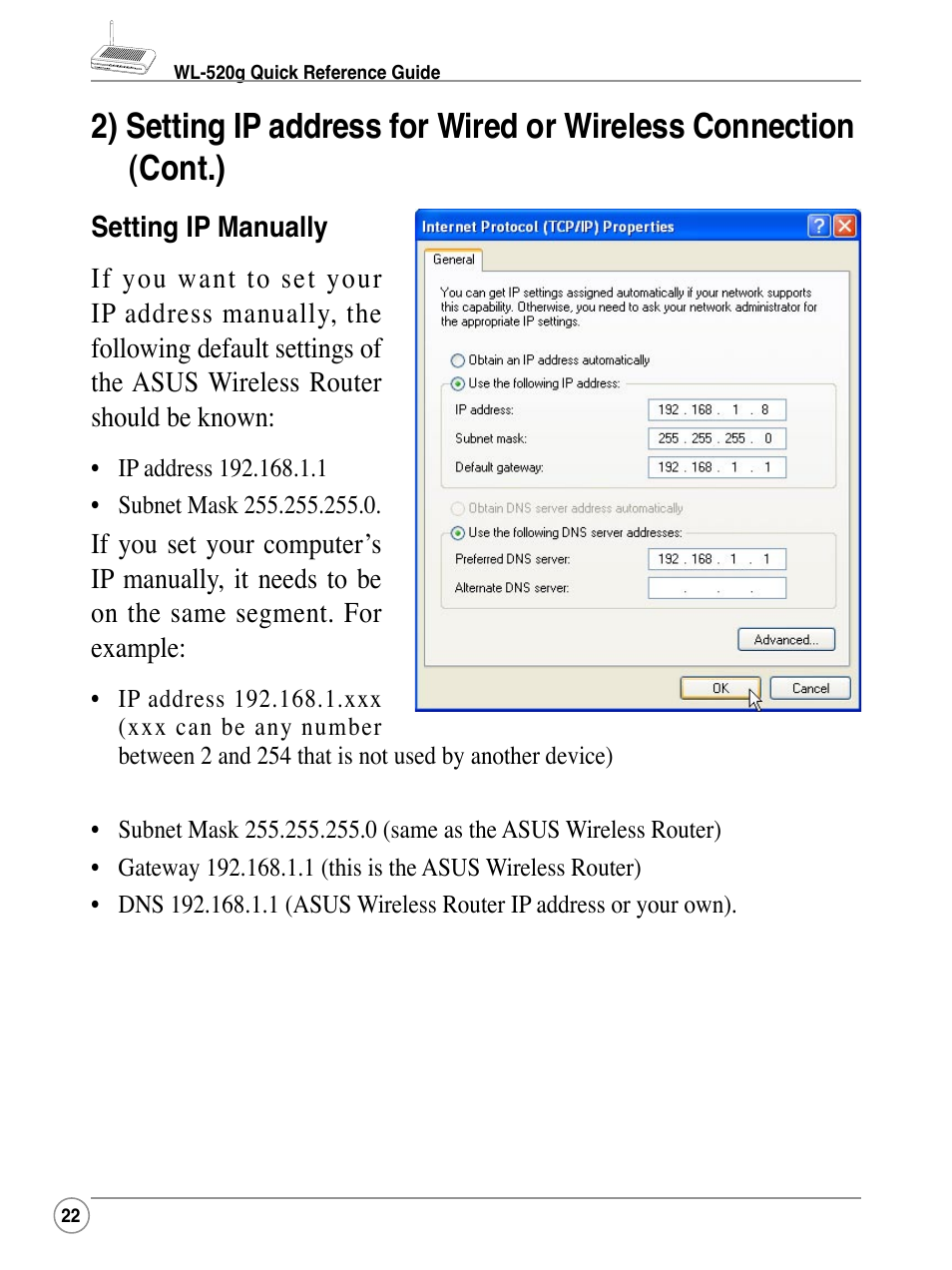 Asus WL-520G User Manual | Page 22 / 44