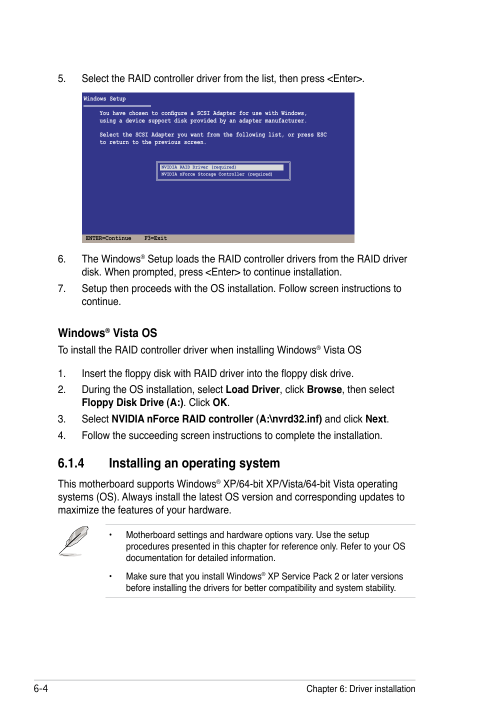 4 installing an operating system, Installing an operating system -4, Windows | Vista os | Asus TW100-E5 iQuadro User Manual | Page 102 / 136