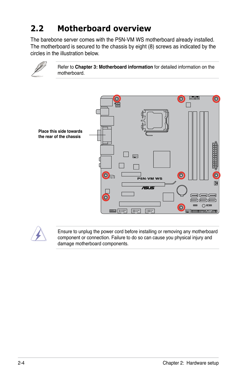 2 motherboard overview, Motherboard overview -4 | Asus TW100-E5 iQuadro User Manual | Page 22 / 136