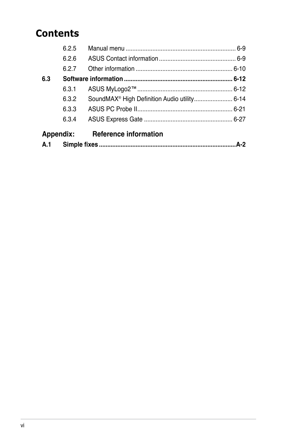 Asus TW100-E5 iQuadro User Manual | Page 6 / 136
