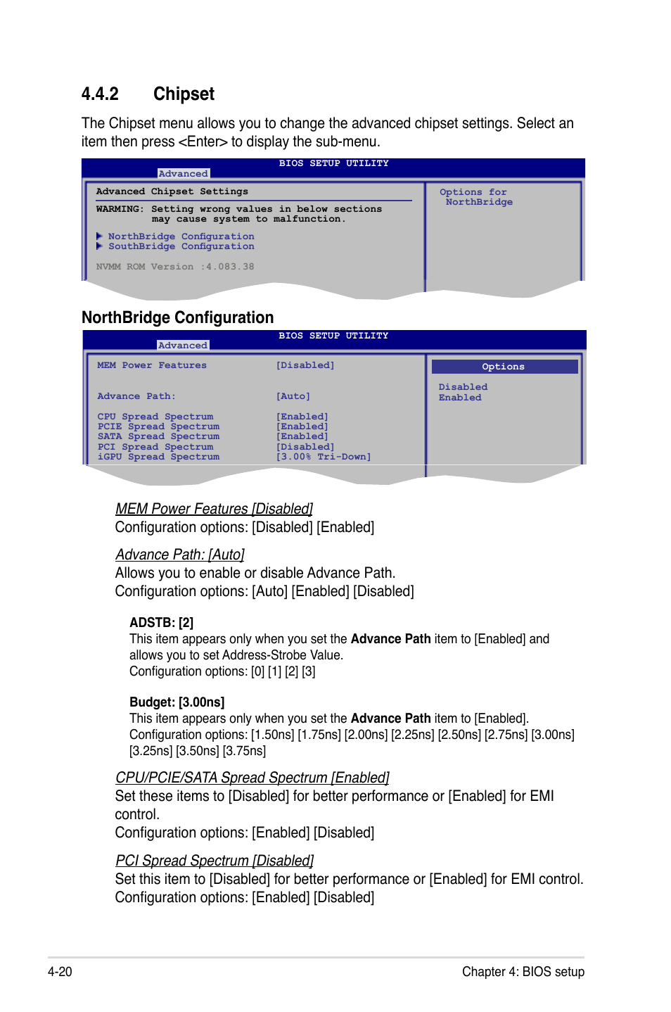 2 chipset, Chipset -20, Northbridge configuration | Asus TW100-E5 iQuadro User Manual | Page 74 / 136