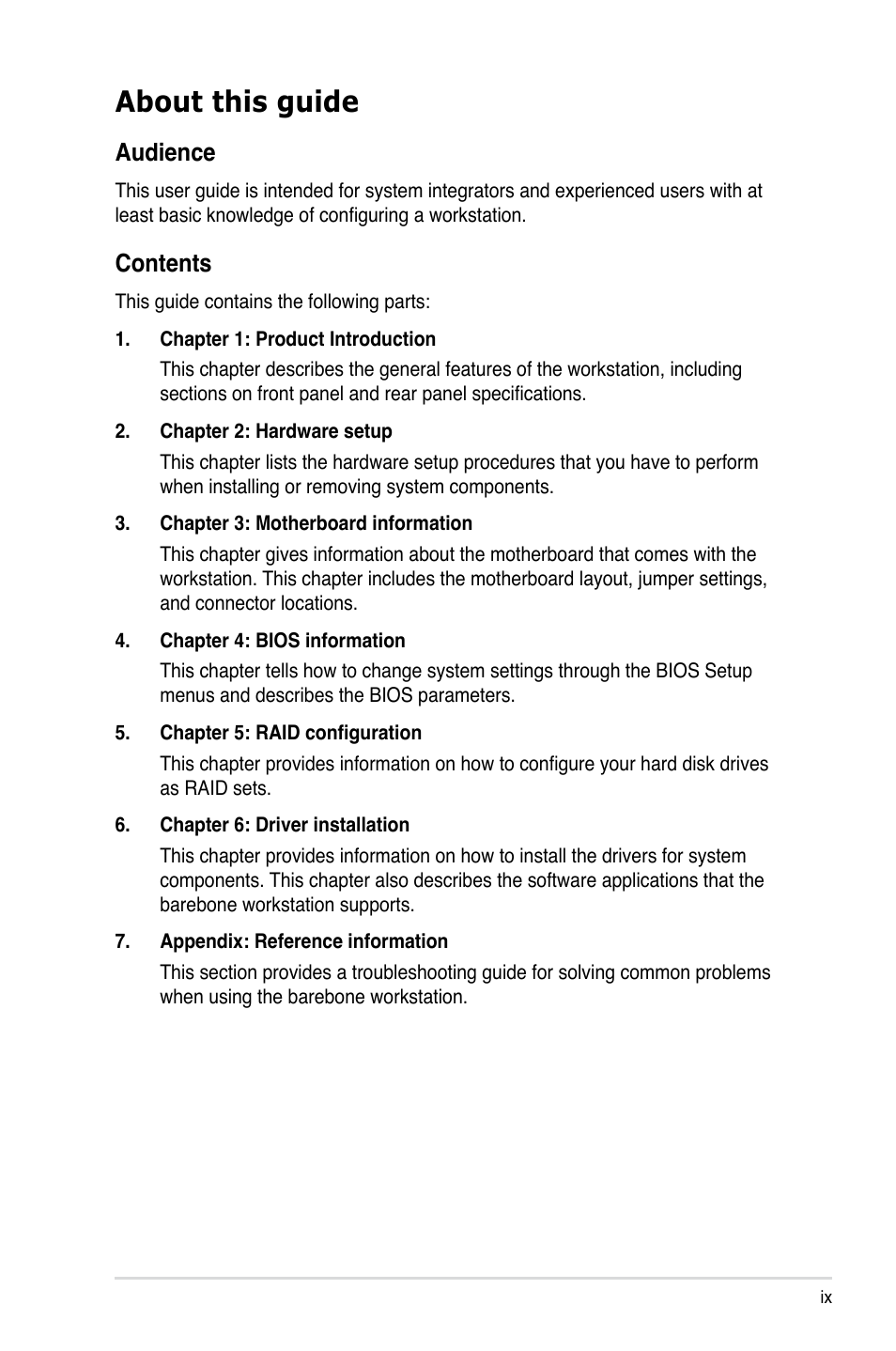 Asus TW100-E5 iQuadro User Manual | Page 9 / 136