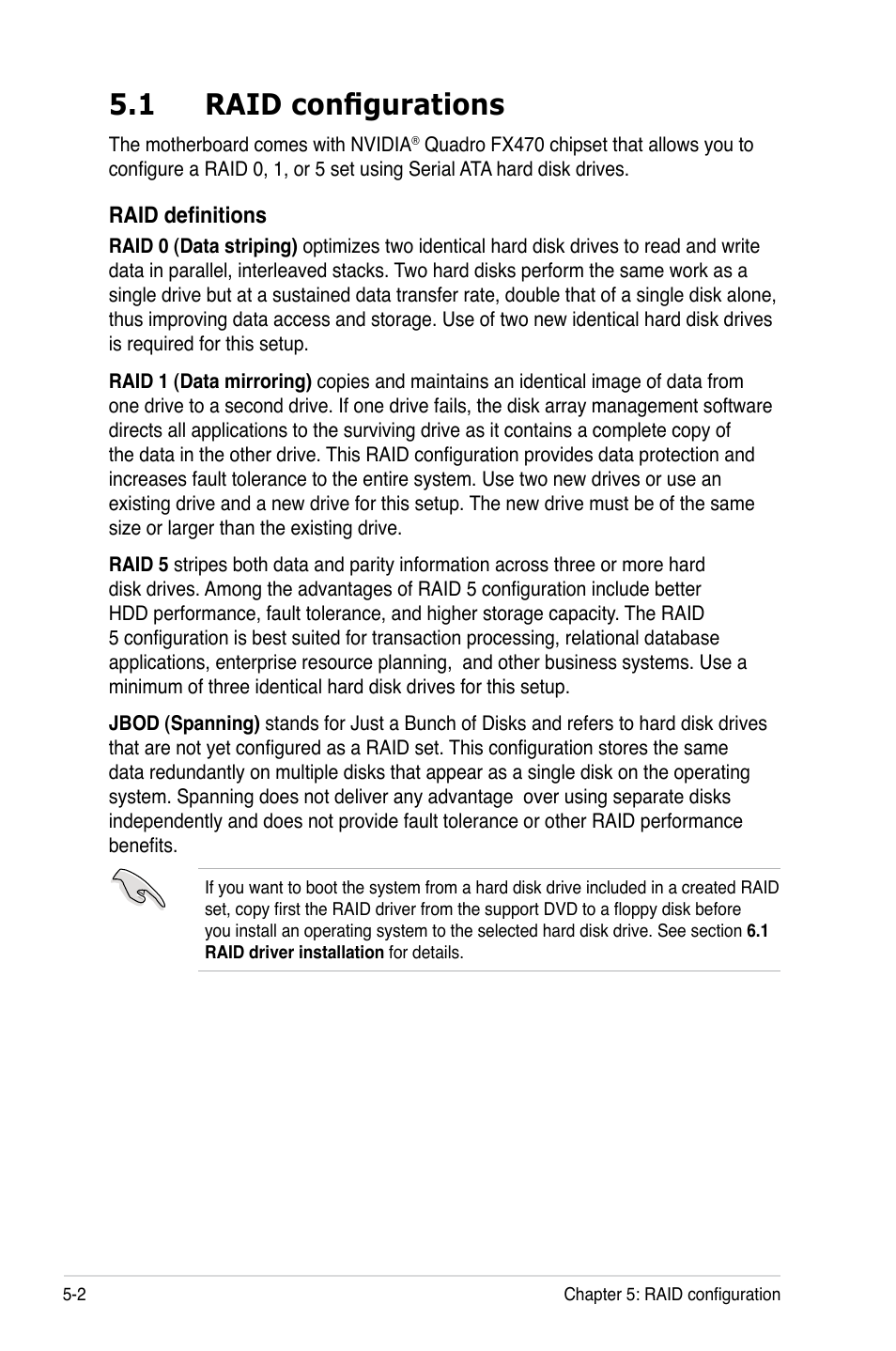1 raid configurations, Raid configurations -2 | Asus TW100-E5 iQuadro User Manual | Page 90 / 136