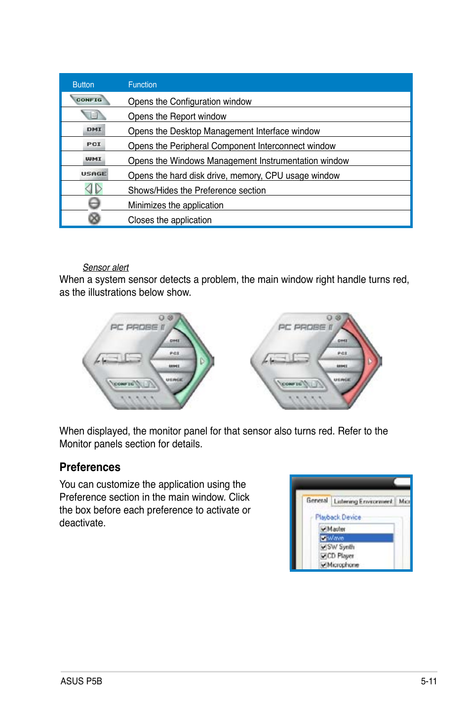 Preferences | Asus P5B User Manual | Page 111 / 140