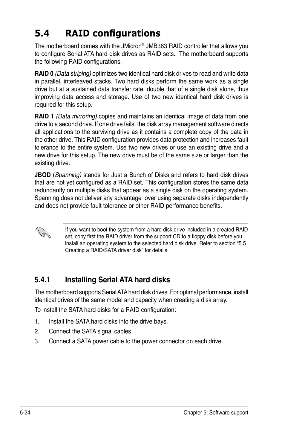 4 raid configurations, 1 installing serial ata hard disks | Asus P5B User Manual | Page 124 / 140