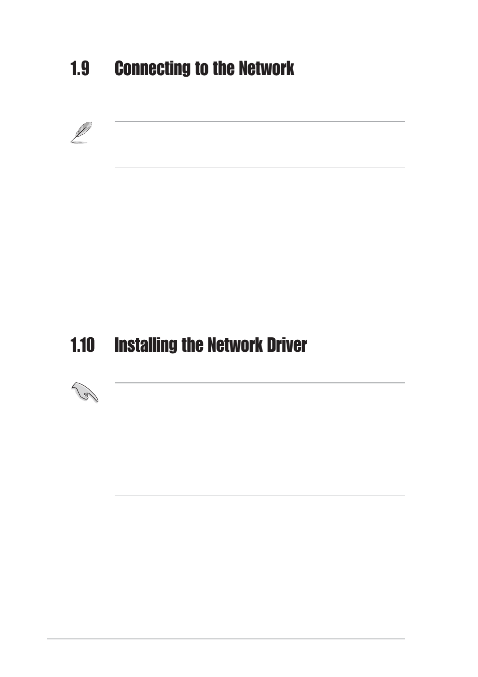 10 installing the network driver, 9 connecting to the network | Asus PXI-G45 User Manual | Page 12 / 32