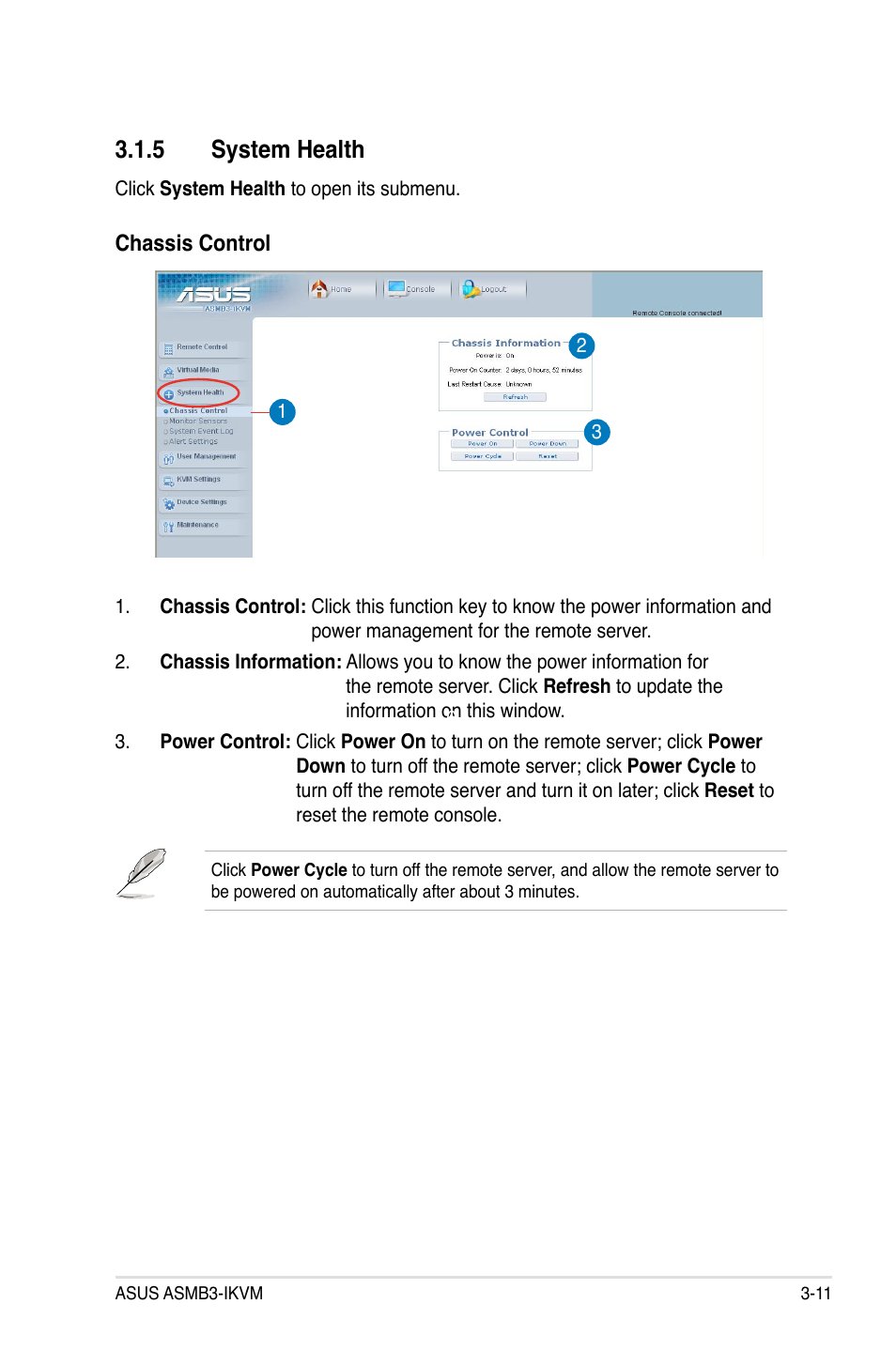 5 system health, System health -11 | Asus ASMB3-iKVM User Manual | Page 43 / 62