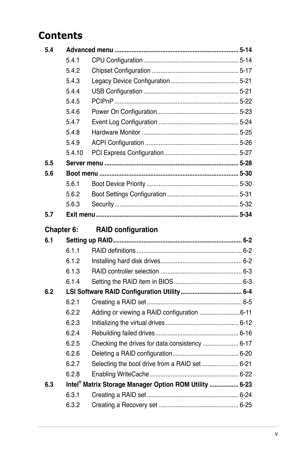 Asus RS520-E6/ERS8 User Manual | Page 5 / 146
