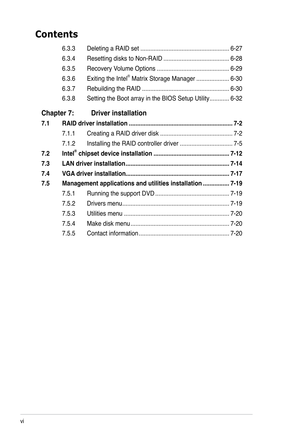 Asus RS520-E6/ERS8 User Manual | Page 6 / 146