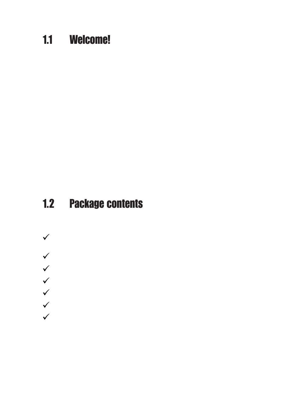1 welcome, 2 package contents | Asus P4SE/U2 User Manual | Page 12 / 70