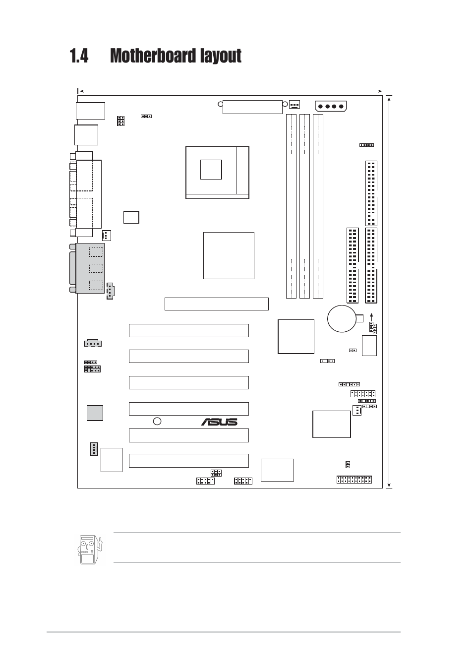 4 motherboard layout, 6 chapter 1: motherboard information, 5cm (12.0in) | P4se, Socket 478, 9cm (8.6in), Super i/o | Asus P4SE/U2 User Manual | Page 16 / 70