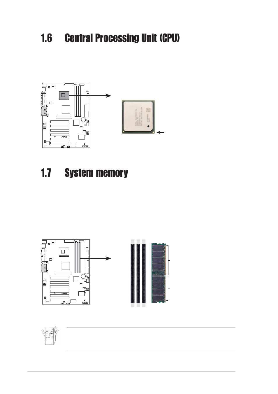 6 central processing unit (cpu) | Asus P4SE/U2 User Manual | Page 18 / 70