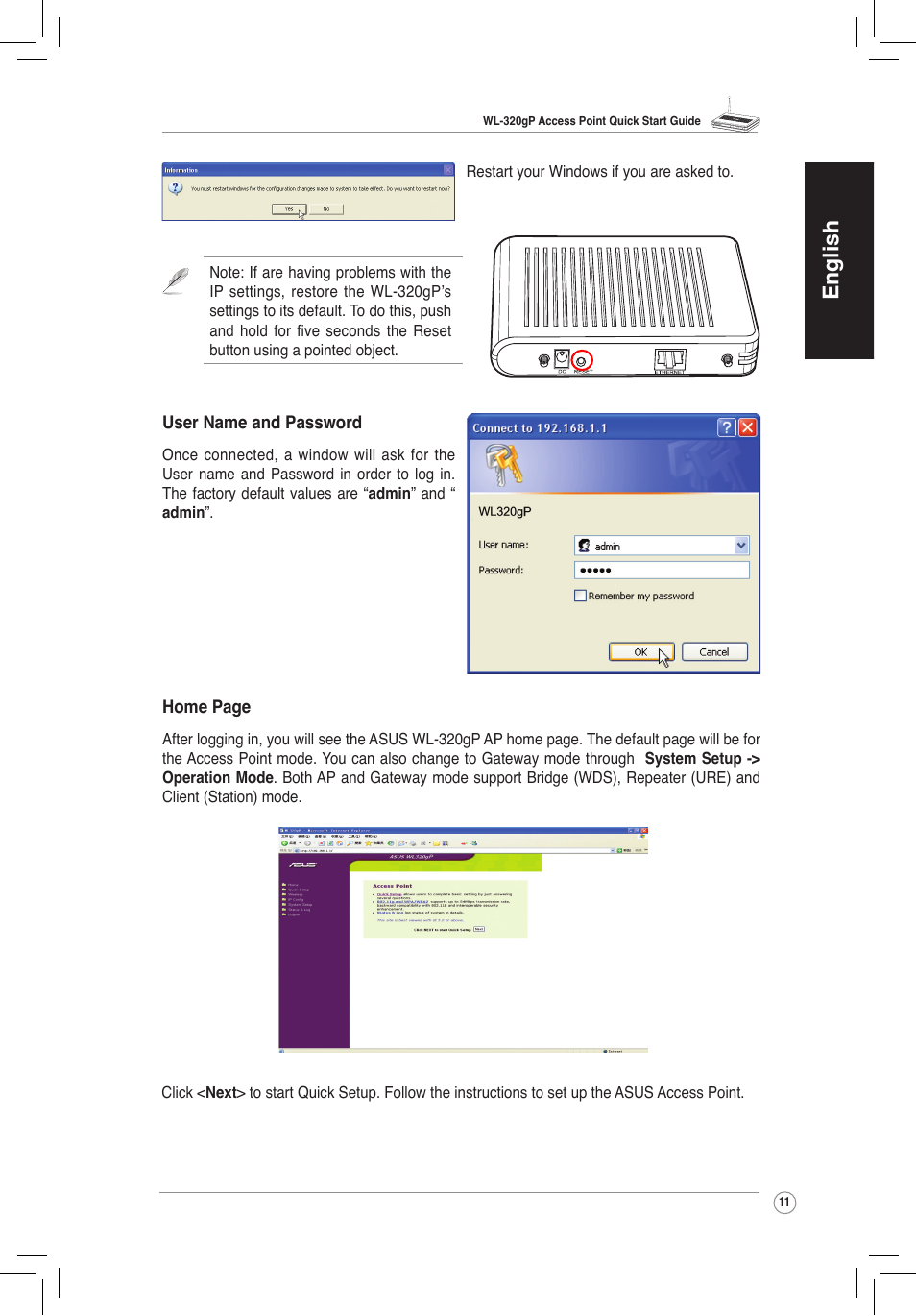 English | Asus WL-320gP User Manual | Page 12 / 172