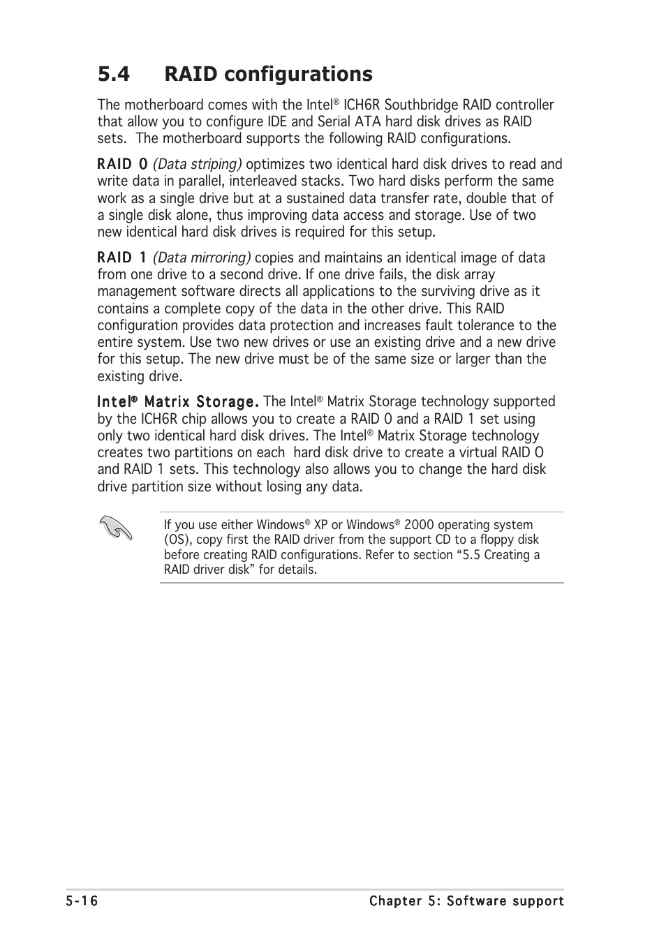 4 raid configurations | Asus P5GDC Pro User Manual | Page 124 / 130